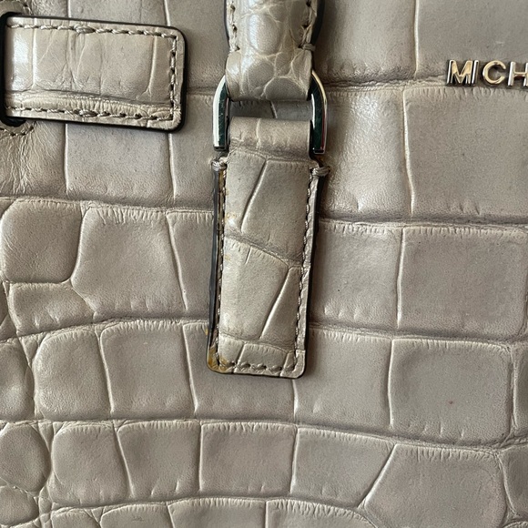 Michael Kors Crocodile-Embossed Leather Satchel with crossbody strap - Picture 7 of 7